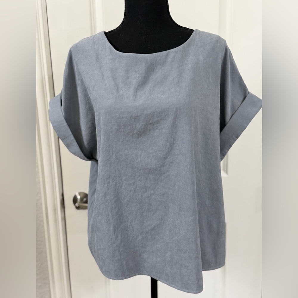 Elegant Slate Blue Women's Blouse